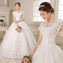 Upgrade princess sweet bandage hot sale flowers decoration bride wedding dress Freeshipping