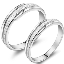 Romantic The Alentine’s day gift Noble o Ring o creative dull polish white gold plated shining Titanium steel couples ring L010