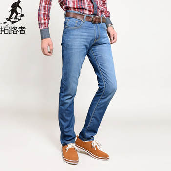 Бесплатная доставка! новый 2015 мода мужские джинсы свободного покроя мужские 100% хлопок истинные джинсы мужчин тонкий дышащий мужчины одежда мода удобные