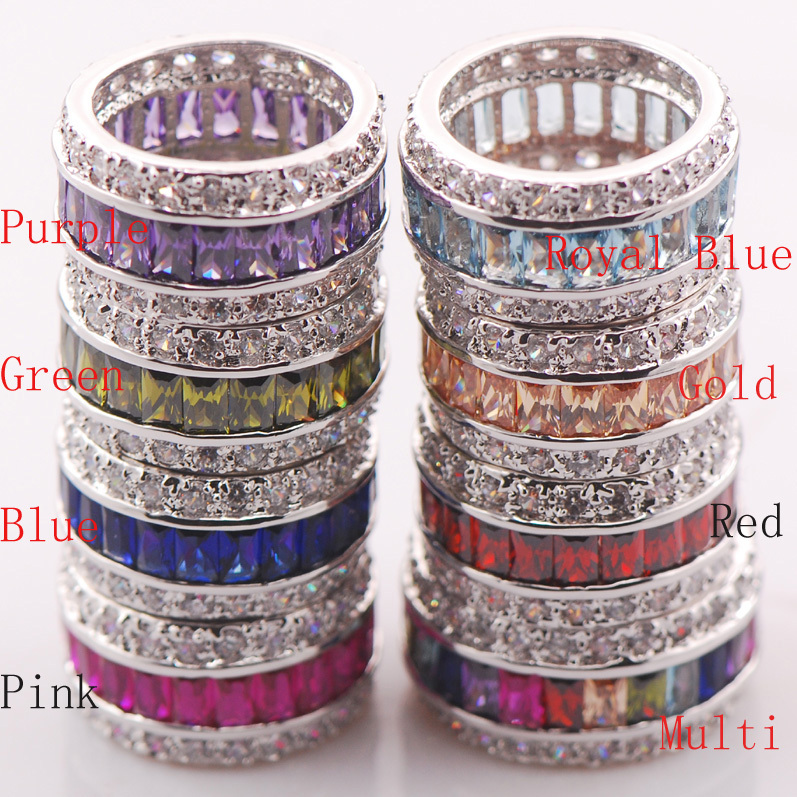 Ruby Garnet Morganite Peridot Aquamarine Pink Kunzite Blue Sapphire Amethyst Topaz 925 Sterling Silver Ring Size