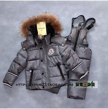 2014 new fashion winter Russia girls and boys windproof down cotton clothing sets baby kids jackets