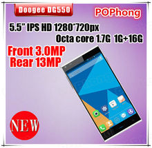 F Original Doogee DG550 MTK6592 Octa Core cell phones 5.5 inch IPS 1G Ram 16G ROM Android 4.4 13.0MP GPS 3G OTG
