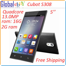 Original CUBOT S308 MTK6582 Quad Core Cell Phone Android 4.2 5 inch HD OGS Screen Dual Sim 2GB RAM 16GB ROM 13MP Camera 3G/GPS