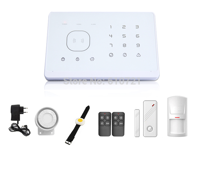 2014 New Mobile Phone APP Control RFID Touch keypad GSM Home Emergency Alarm System Wireless with