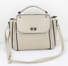 H009(beige)Fashion vintage women handbag,Two function, bag&1 shoulder straps,12 different colors,31x25cm,Free shipping!