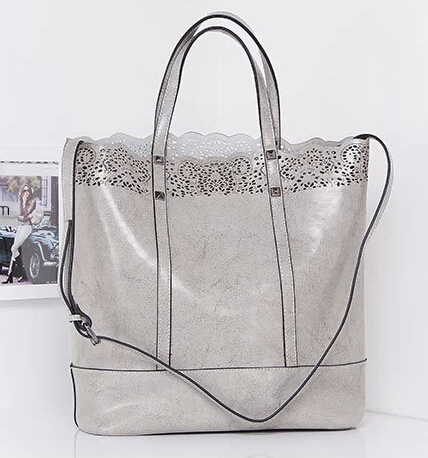 fashion new arrival genuine leather women tote bags wholesale factory sales cowhide shopping bags 5898