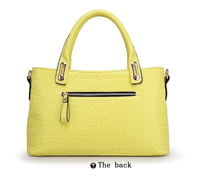 Fashion Patent Leather Crocodile Pattern Ladies Womens Shoulder Handbags BAG3001