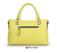 Fashion Patent Leather Crocodile Pattern Ladies Womens Shoulder Handbags BAG3001
