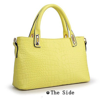 Fashion Patent Leather Crocodile Pattern Ladies Womens Shoulder Handbags BAG3001