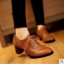 New spring carved ladies platform british Oxford shoes for women cut-outs female high heel pumps single casual working shoes