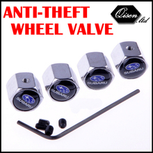 Anti theft Stainless Steel Silver Car Wheel Valve Caps Tyre Stem Air Caps for Forester Legacy Impreza XV STU Black 4 PCS #SO149