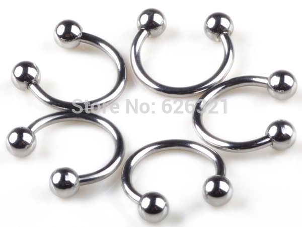 5pcs lot Wholesale Stainless Steel Circular Barbells Horseshoe Lip Ring body piercing jewelry Cheap Free Shipping