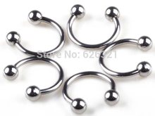 5pcs/lot Wholesale Stainless Steel Circular Barbells Horseshoe Lip Ring body piercing jewelry Cheap Free Shipping