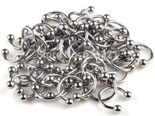 5pcs lot Wholesale Stainless Steel Circular Barbells Horseshoe Lip Ring body piercing jewelry Cheap Free Shipping