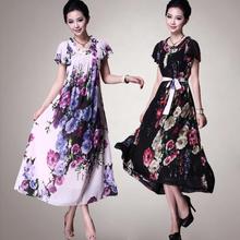 special large size women fat mm summer 200 pounds plus fertilizer loose chiffon dress