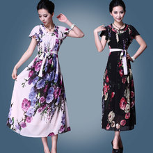 special large size women fat mm summer 200 pounds plus fertilizer loose chiffon dress