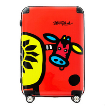Women and men cartoon travel suitcase milk cow print universal wheels trolley luggage cargo carrier trunk case