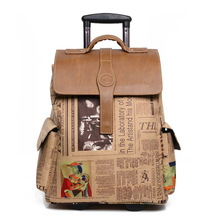 women’s high quliaty oxford fabric trolley bag laptop luggage travel bag male and female travel backpack with wheels