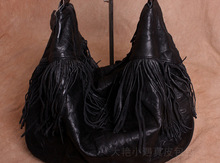 Large vintage handmade leather bag one shoulder his sheepskin bag women messenger bags bucket bag size 61*40*17cm