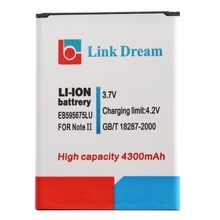 Link Dream 4300mAh Replacement Battery for Samsung Galaxy Note 2 II N7100 EB595675LU Longtime for Standby for travel or Business