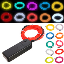 3M 10 colors Car Flexible EL Wire Neon Light Dance Party Decor Light Flexible Neon lamps EL Wire Rope Tube with Controller
