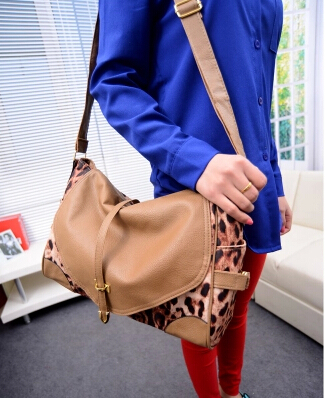 Free Shipping 2014 New Handbag Leopard Bag Retro shoulder handbags Clamshell Messenger Handbag