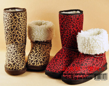 Wgg Leopard print snow boots fashion high leg medium leg boots boots snow boots female bota