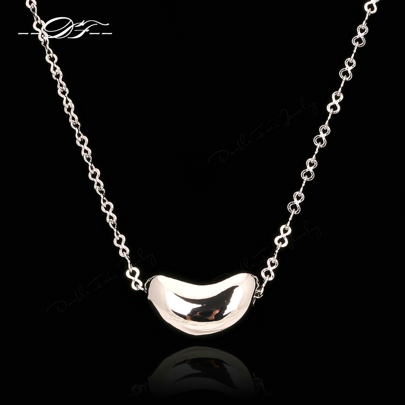 Love Heart Bean Necklaces Pendants Platinum Plated Fashion Brand Vintage Jewelry For Women Chains Accessiories DFN014
