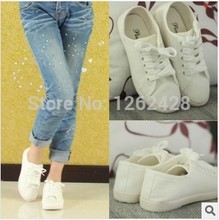 2014 NewSport shoes hot-selling lacing white canvas casual cotton-made shoes women’s shoesFree Shipping 05214