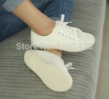 2014 NewSport shoes hot selling lacing white canvas casual cotton made shoes women s shoesFree Shipping