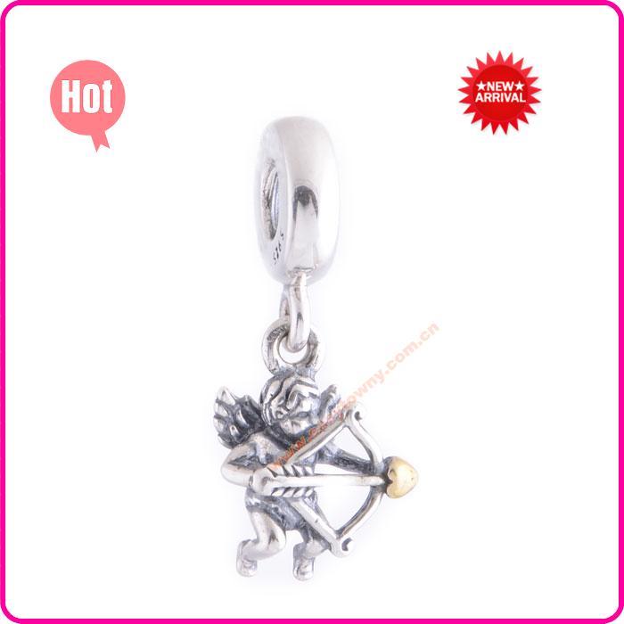2014 New Style Cupid Charm 925 Sterling Pendants For Jewelry Making Angel Design Lw345 Glass Beads