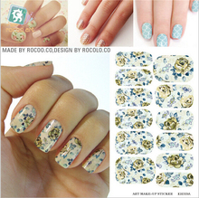 Kpop nail stickers Full fingernail polish sticker accessories art decorated flower nail tips stickers for manicure Easy to paste