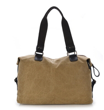 New style Women fashion canvas handbag casual vintage big school shoulder bag high quality man travel