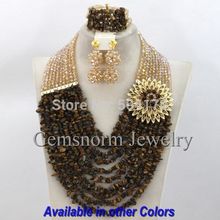 Terrific African Beads Jewelry Set Nigerian Beads Necklace Jewelry Set Costume Jewelry Set Free Shipping GS406