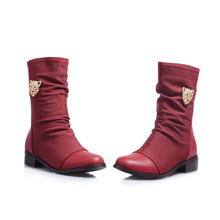 ARMOIRE 2014 New Sexy Red Black Brown Blue Women Riding Mid Calf Snow Boots Ladies Shoes