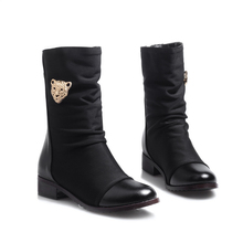 ARMOIRE 2014 New Sexy Red Black Brown Blue Women Riding Mid Calf Snow Boots Ladies Shoes