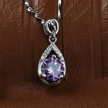2014 New Fashion Jewelry Real 925 Sterling Silver Micro Pave With White AAA Cubic Zirconia Purple