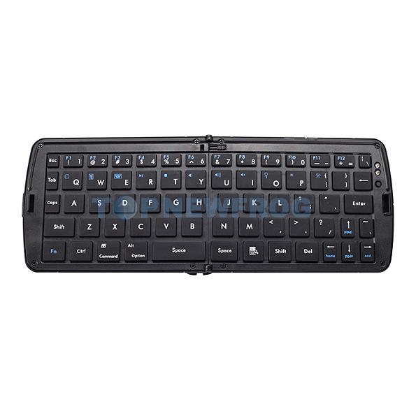 T2N2 Wireless Foldable Bluetooth Keyboard For Laptop Tablet Smartphone Black