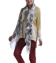 2014 summer chiffon caveira skull head print scarfs for women shawl nl 2165