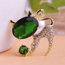 Indian Jewelry Hello Kitty Cat Animal Brooch Broach For Wedding Collar Accessoris For Personality Women Gothic Esmalte De Unhas