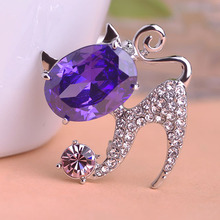 Indian Jewelry Hello Kitty Cat Animal Brooch Broach For Wedding Collar Accessoris For Personality Women Gothic