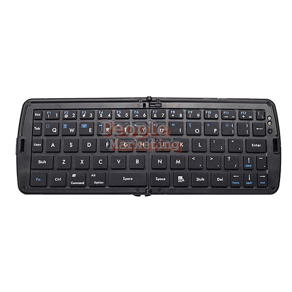 Wireless Foldable Bluetooth Keyboard For Laptop Tablet Smartphone Black P4PM