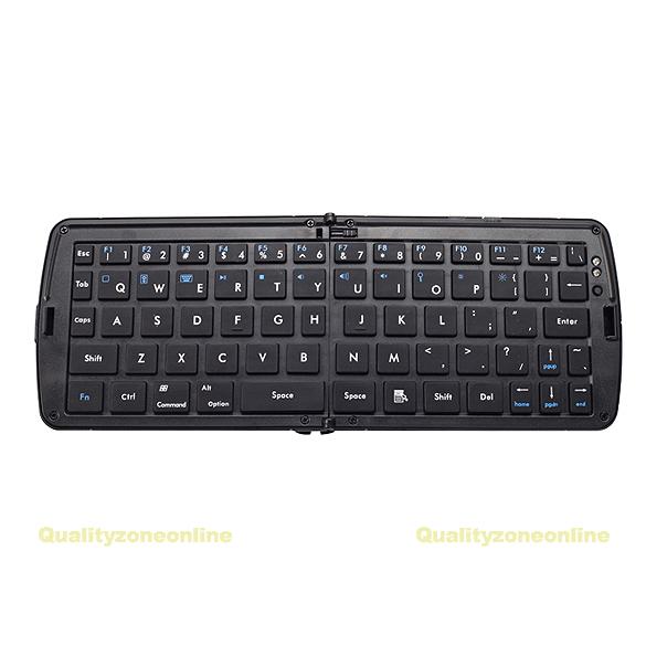 Wireless Foldable Bluetooth Keyboard For Laptop Tablet Smartphone Black QbO