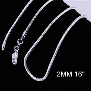 2MM 16 24 free shipping silver 925 necklace silvers snake chain necklace Silver jewelry wholesale fashion