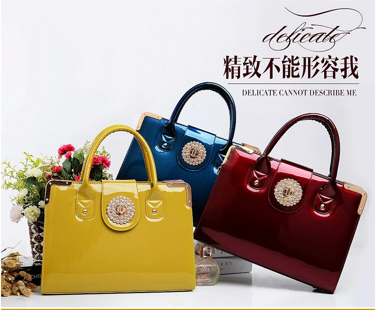 2014 new 2014 Diamond handbag patent leather women messenger bags desigual bolsas femininas louis bag handbag