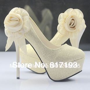 Sexy Rose Flowers Red Bottom High Heels Platforms Women Pump Fashion Elegant Ladies Wedding Shoes Bridal