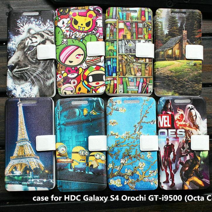 PU leather case for HDC Galaxy S4 Orochi GT i9500 Octa Core case cover have gifts