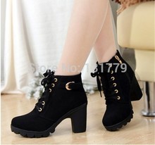2014 New Women Pumps,European PU leather boots ladies high heel fashion Motorcycle boots pumps,women shoes,Free Shipping,XWX367