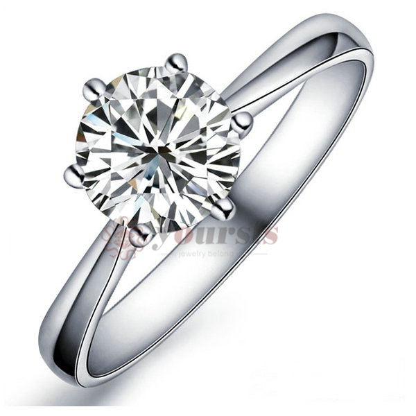 Rings Cubic Zirconia Austria Crystal 18K White Gold Plated Promise ...