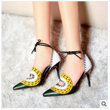 Size 35-39 fashion women high heels shoes pointed toe 9cm women pumps women genuine leather high heels free shipping